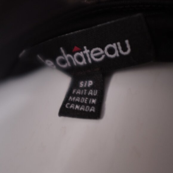 Le Chateau strapless dress asymmetric Draped with gold chevron pattern - Picture 5 of 5